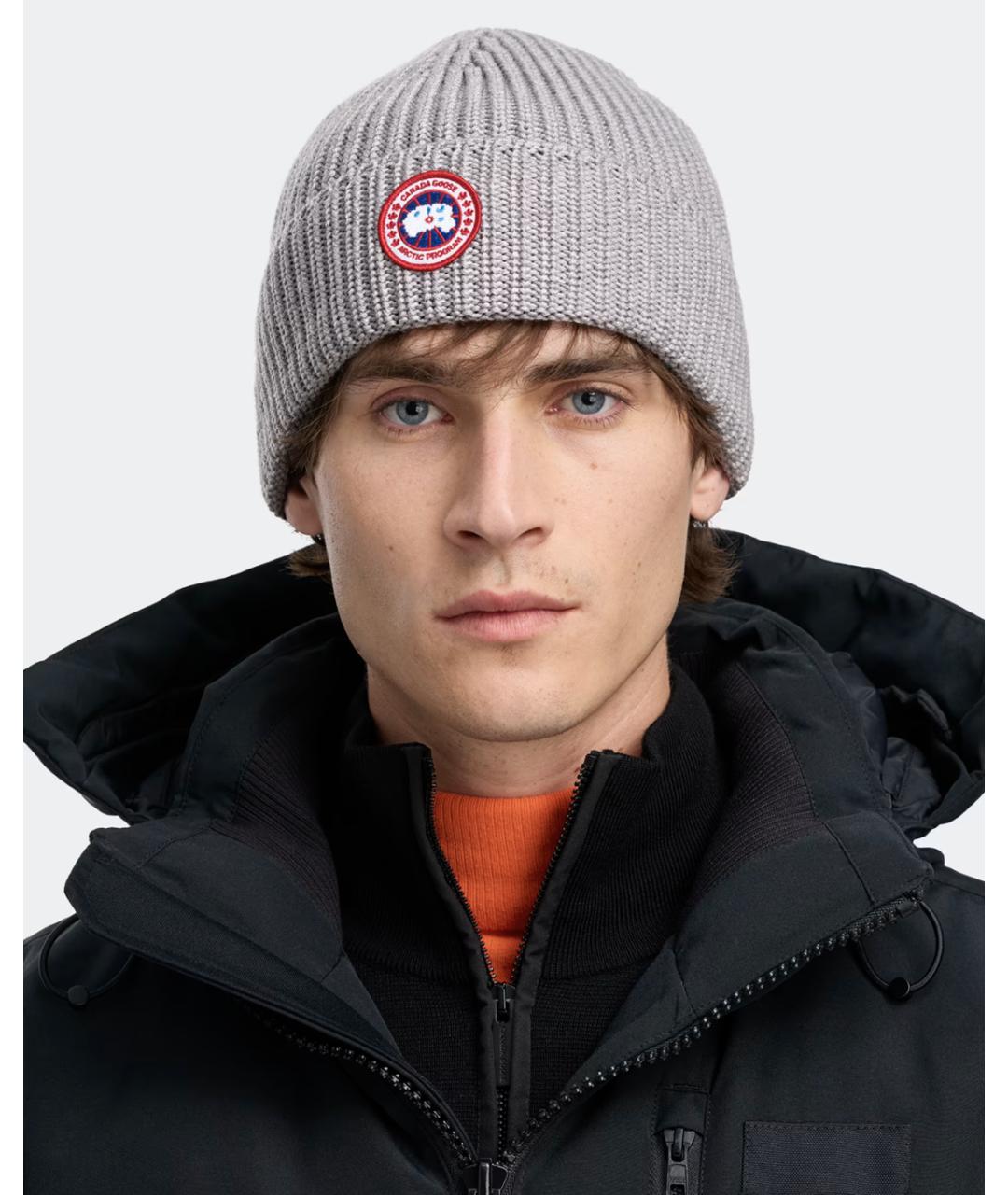 CANADA GOOSE Серая шерстяная шапка, фото 2