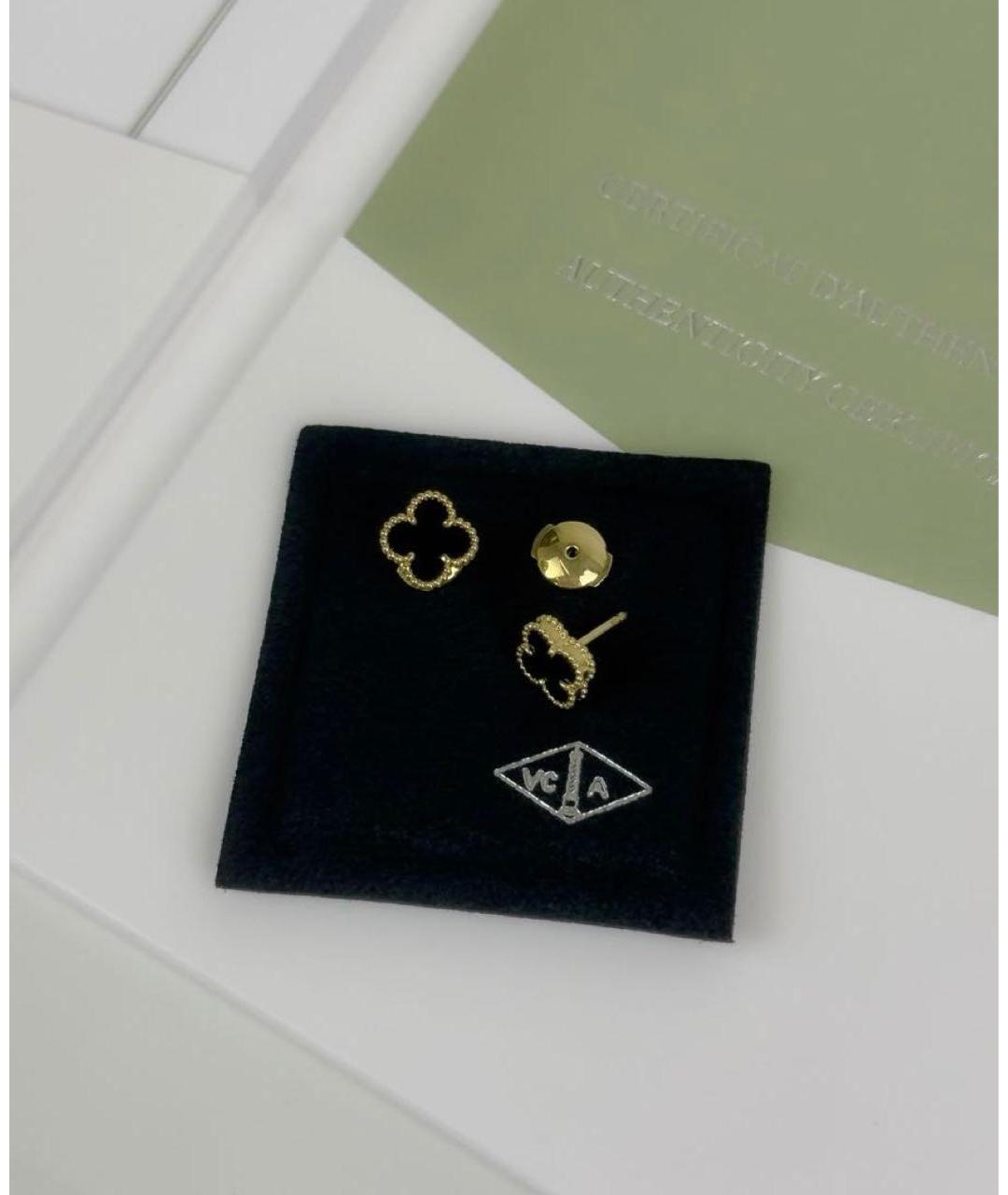 VAN CLEEF & ARPELS Черные серьги из желтого золота, фото 3