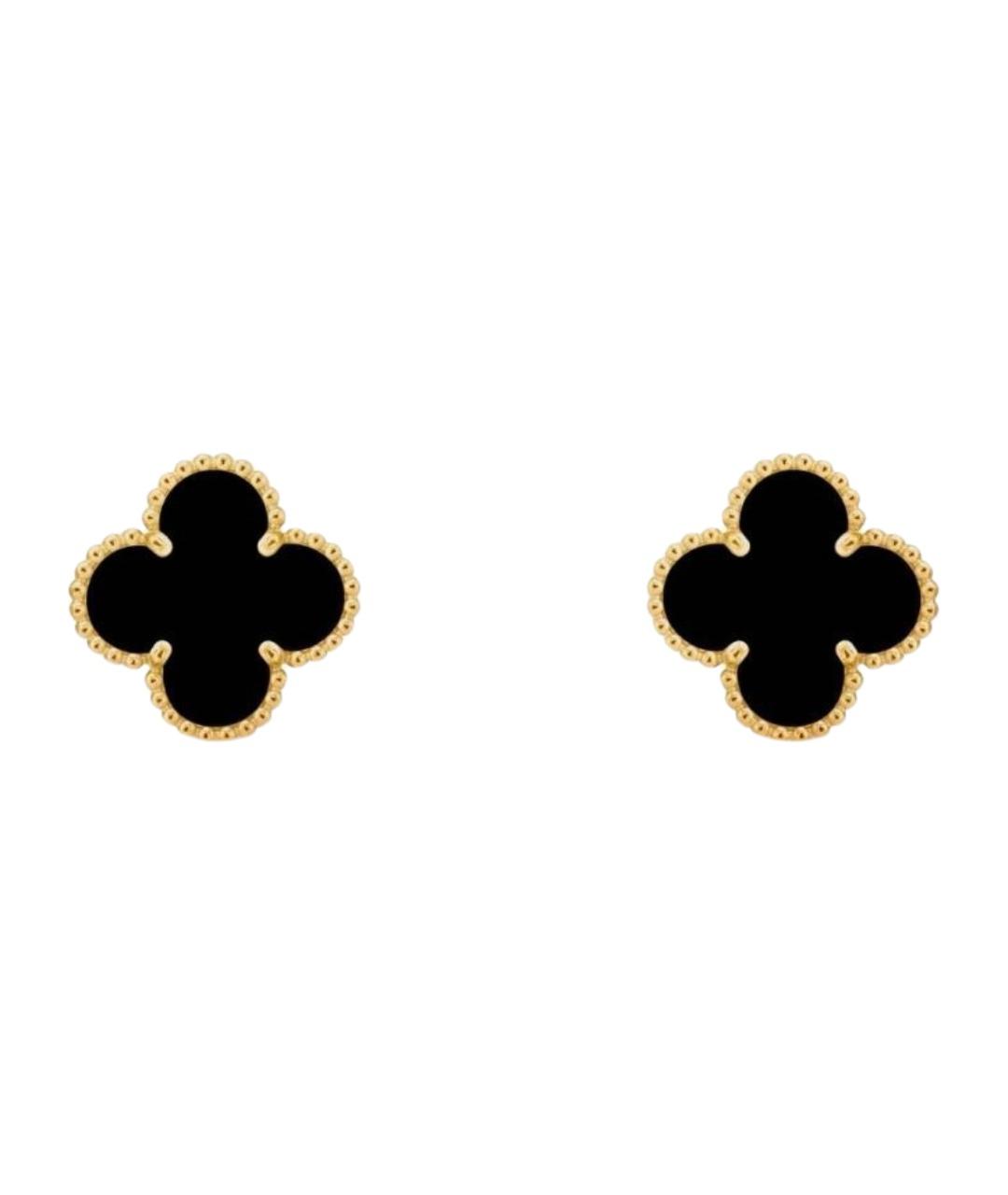VAN CLEEF & ARPELS Черные серьги из желтого золота, фото 1