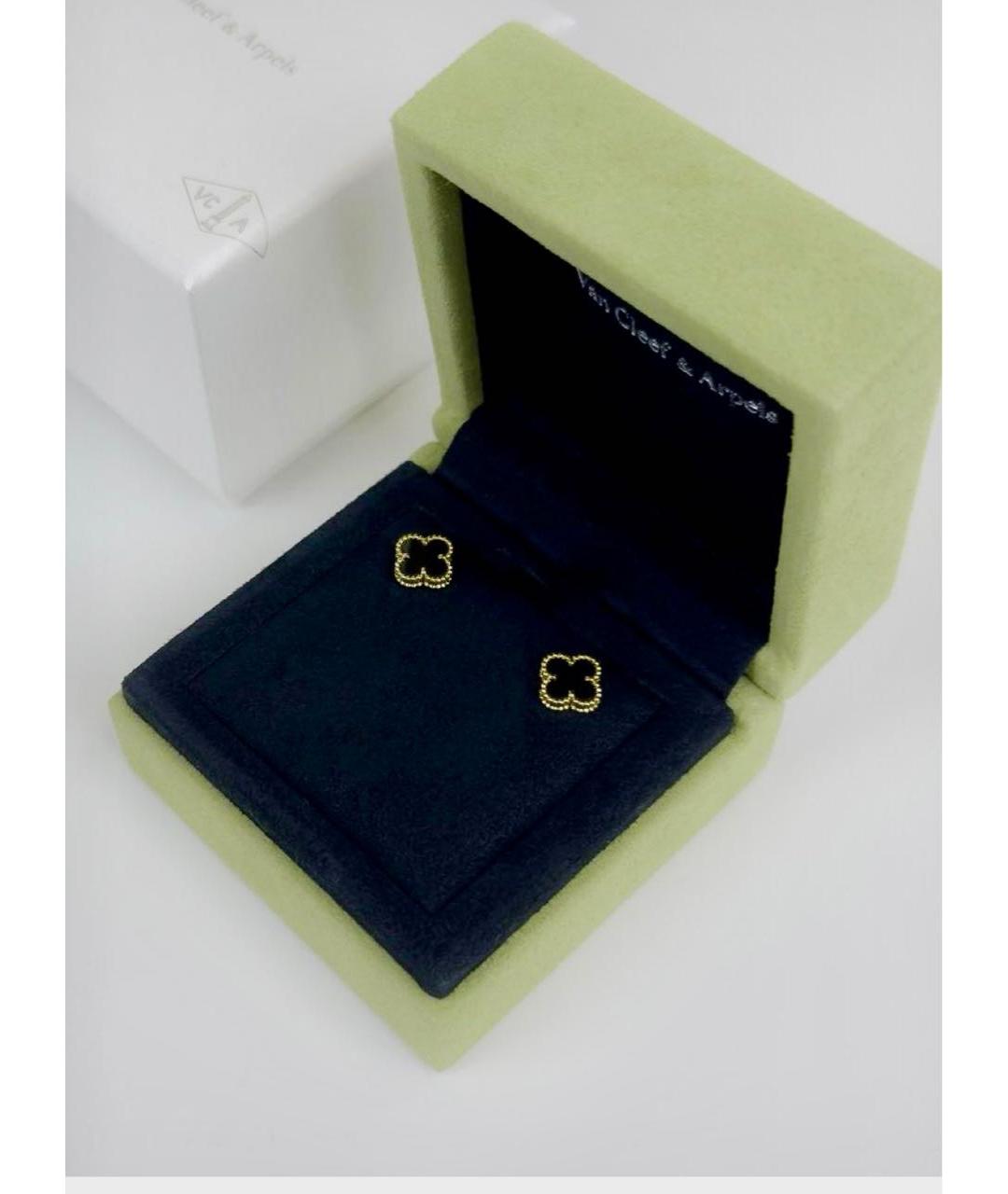 VAN CLEEF & ARPELS Черные серьги из желтого золота, фото 2
