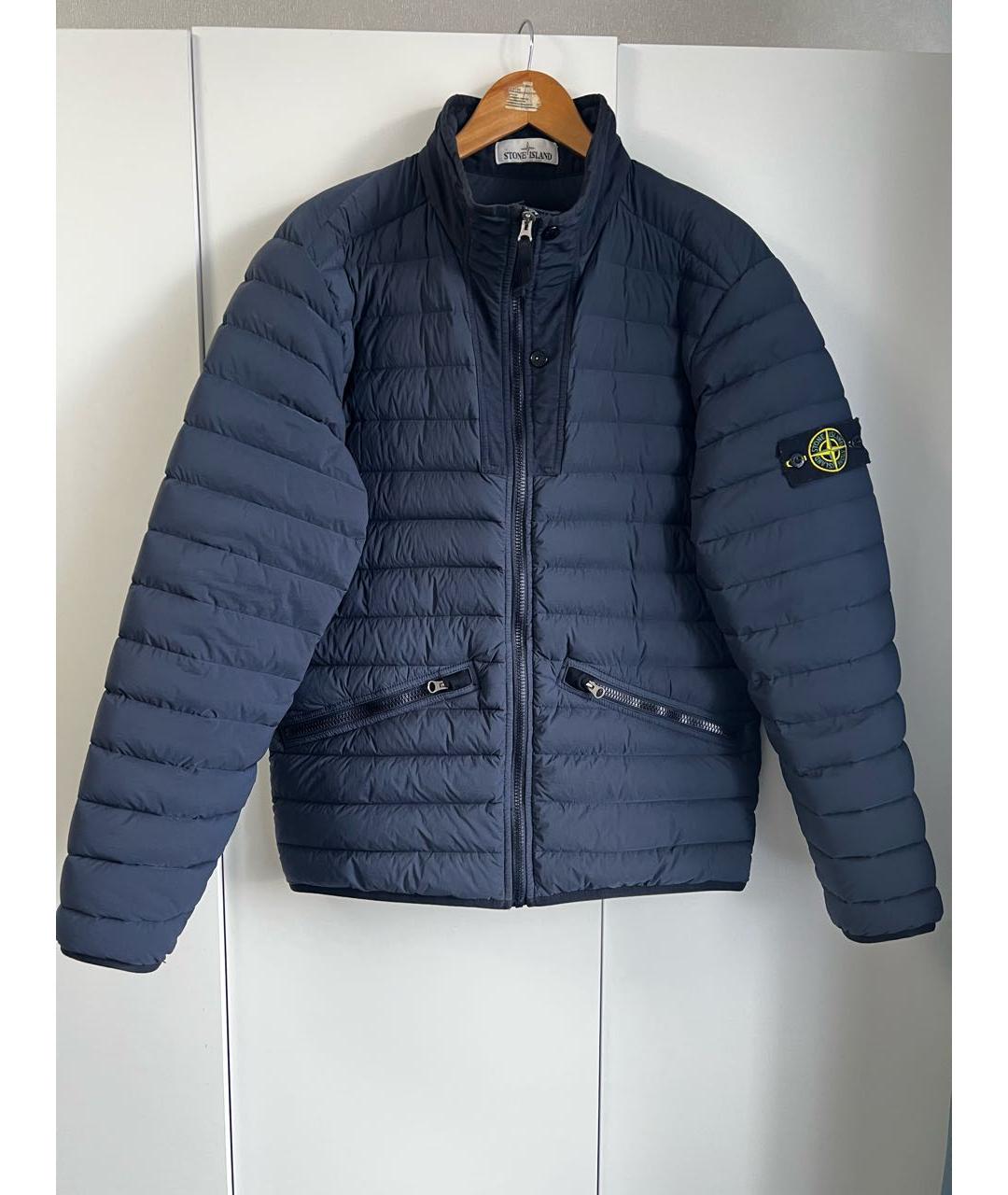 STONE ISLAND Темно-синий пуховик, фото 9