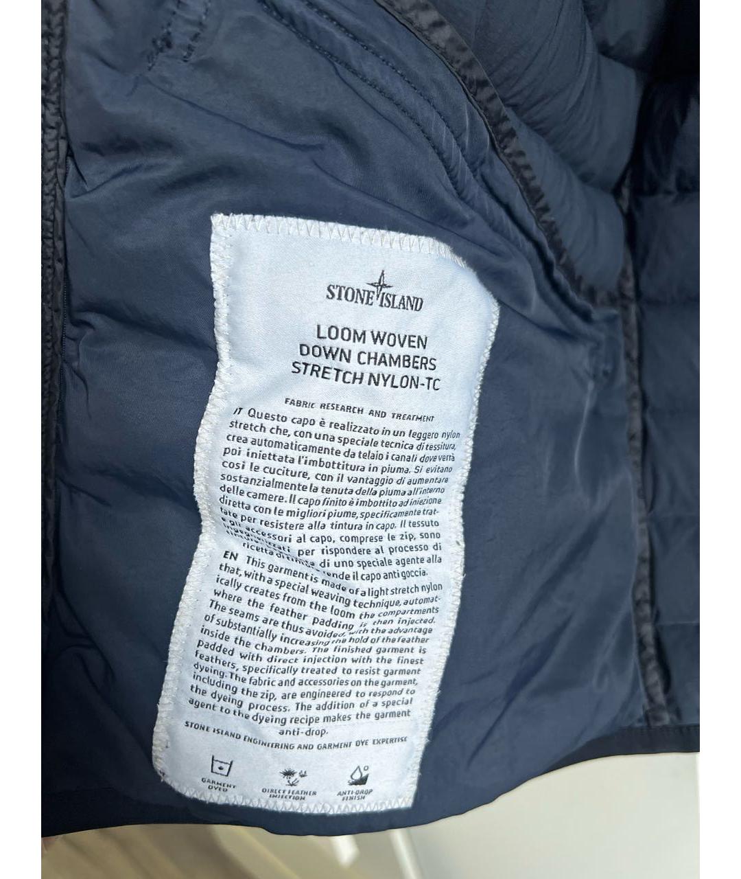 STONE ISLAND Темно-синий пуховик, фото 8