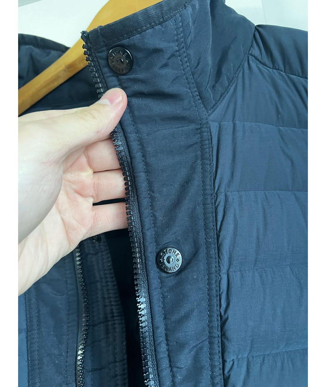 STONE ISLAND Темно-синий пуховик, фото 4