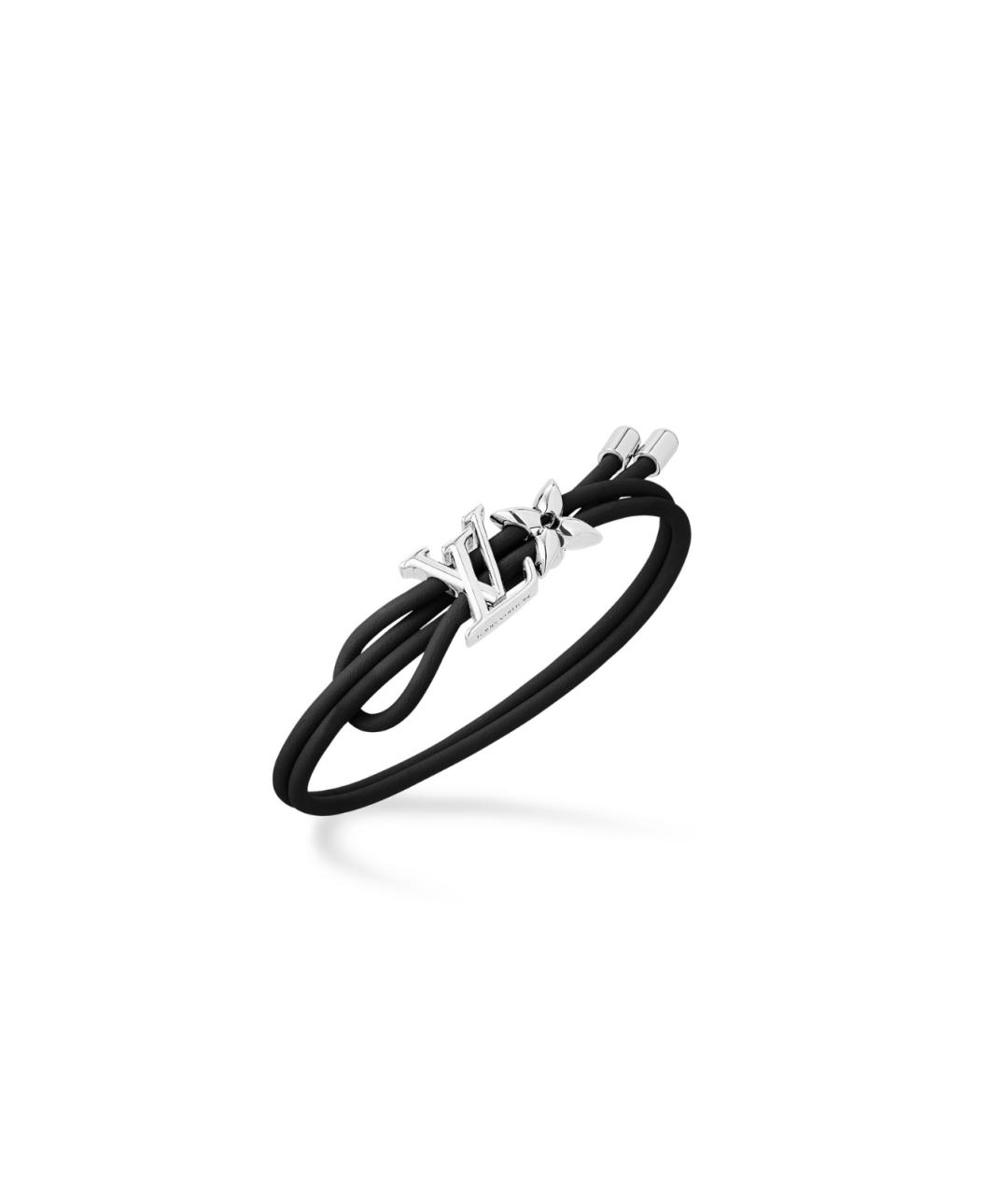 LOUIS VUITTON Черный кожаный браслет, фото 1