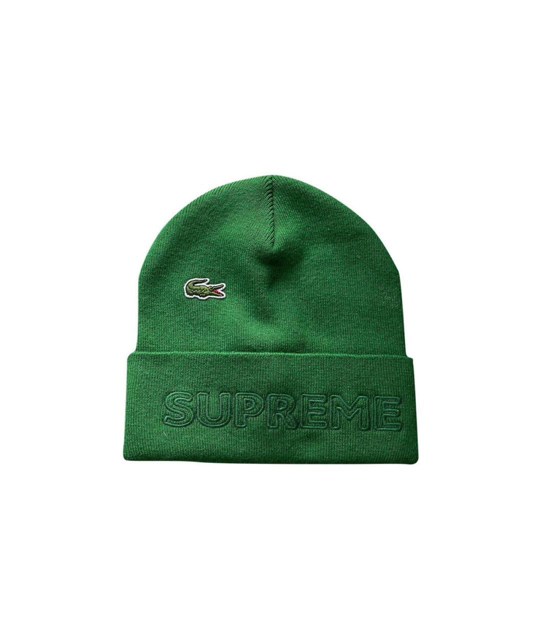 SUPREME Зеленая хлопковая шапка, фото 1