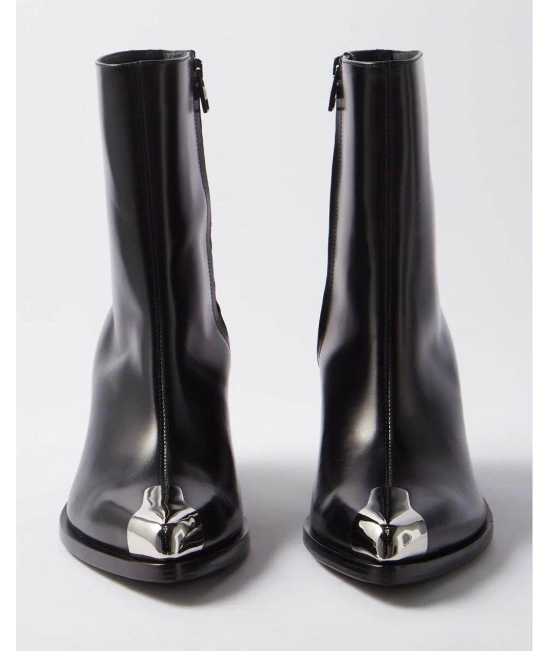 ALEXANDER MCQUEEN Черные кожаные ботильоны, фото 2