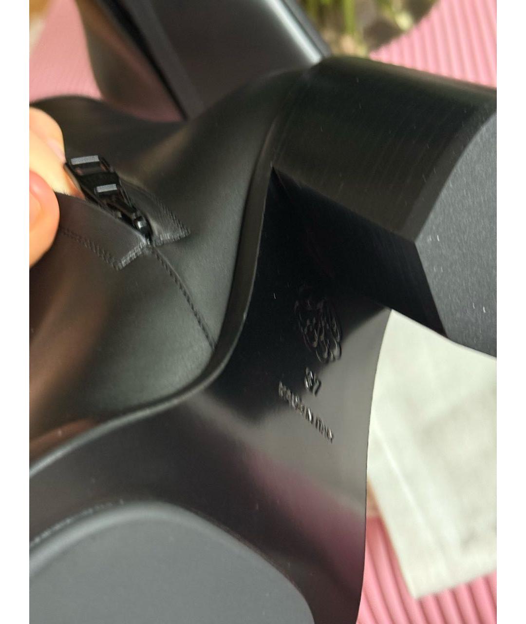 ALEXANDER MCQUEEN Черные кожаные ботильоны, фото 7