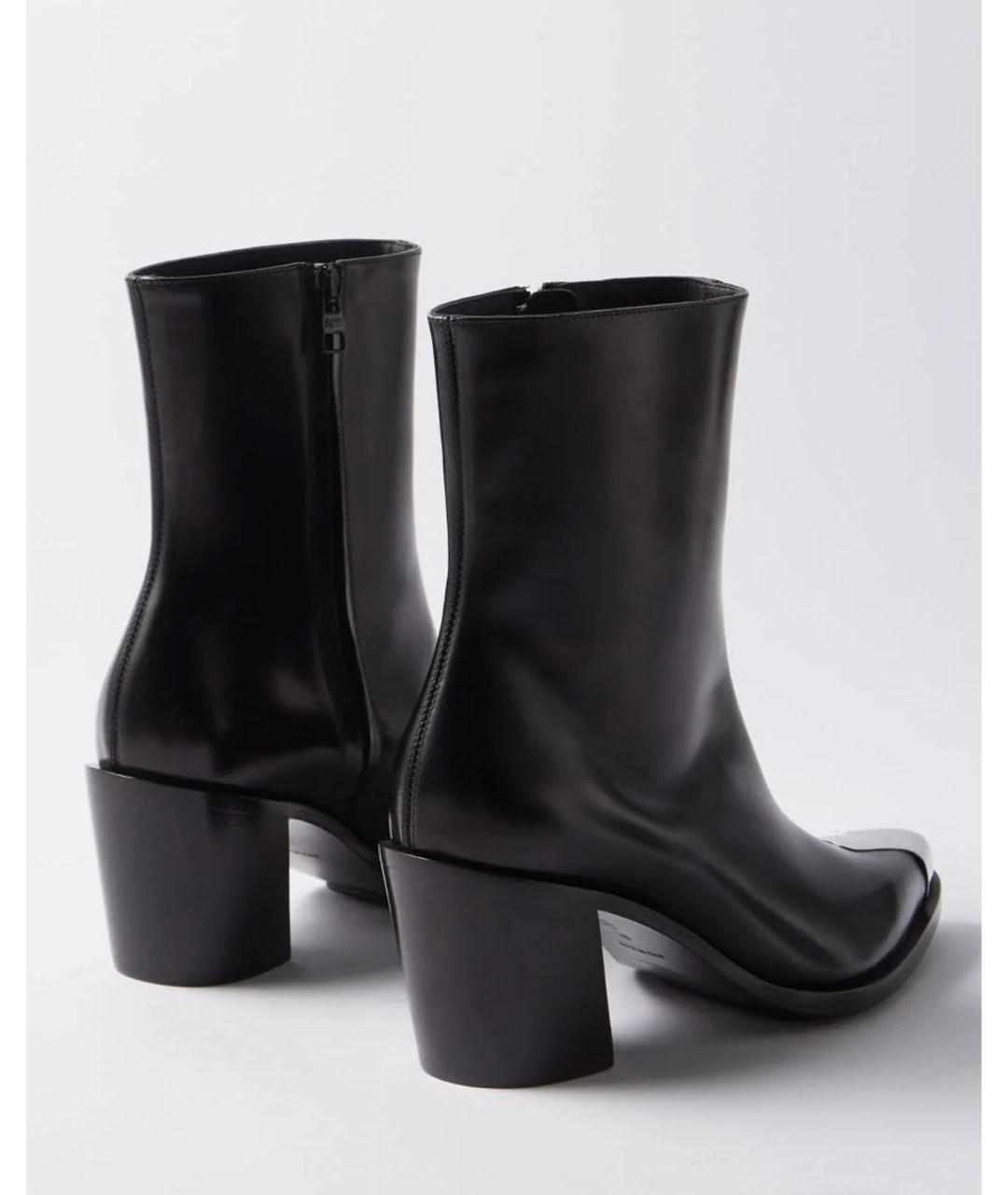 ALEXANDER MCQUEEN Черные кожаные ботильоны, фото 4