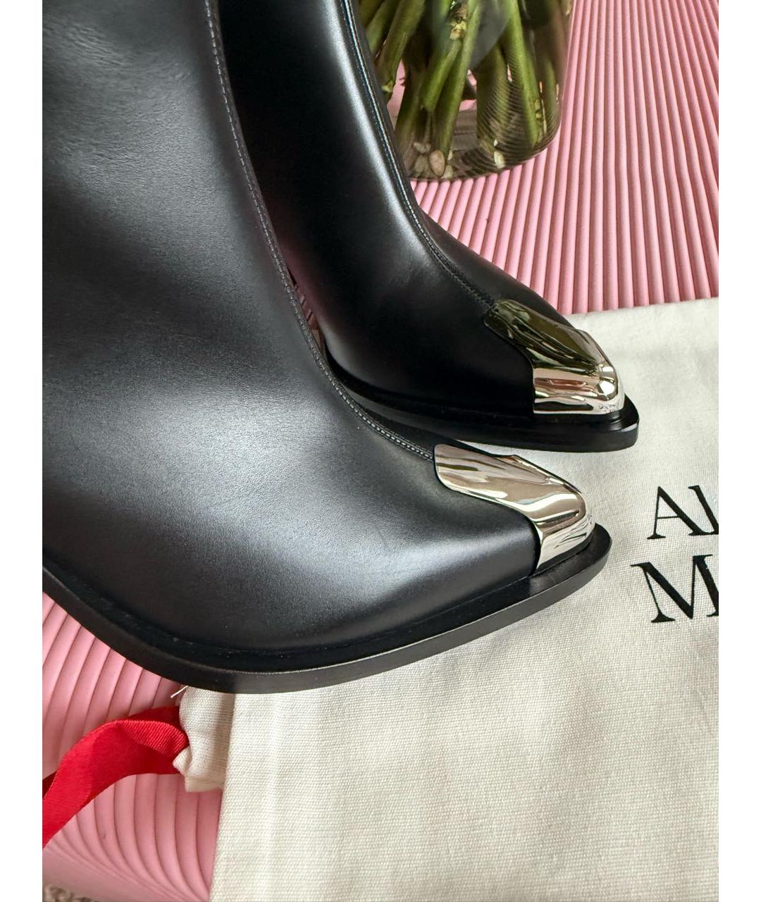 ALEXANDER MCQUEEN Черные кожаные ботильоны, фото 8