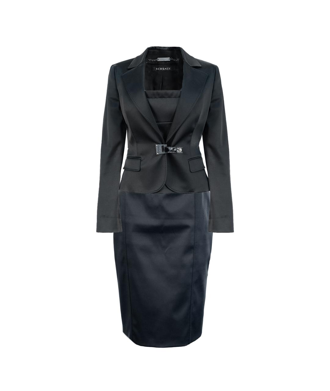 VERSACE Черный хлопковый костюм с юбками, фото 10