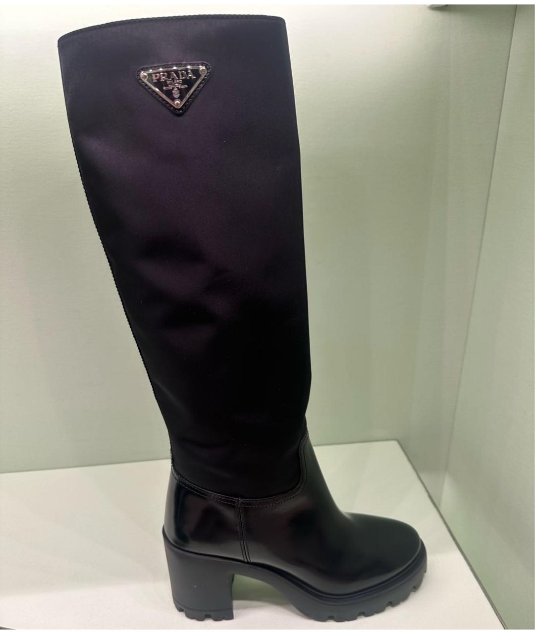 PRADA Черные кожаные сапоги, фото 7