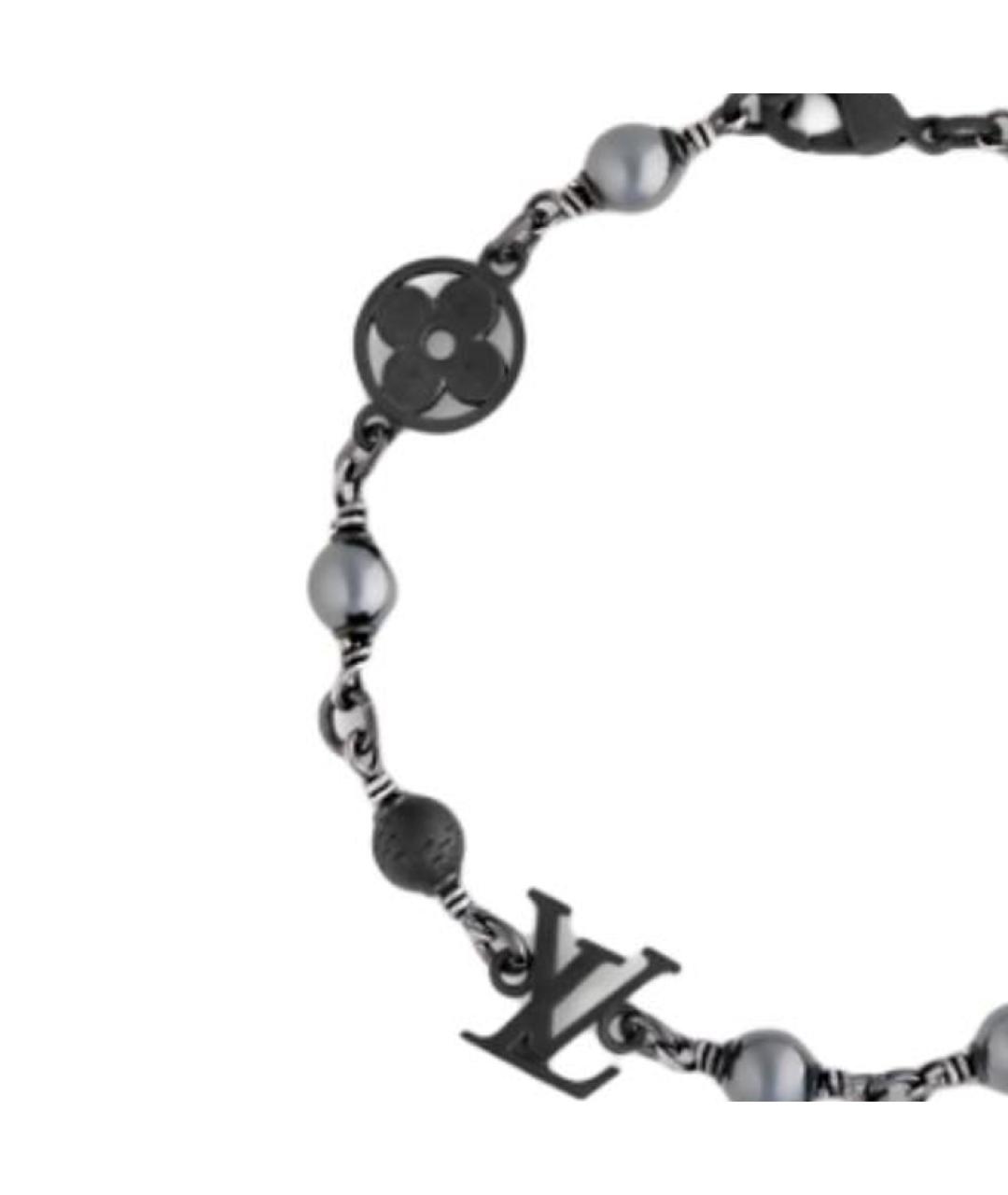 LOUIS VUITTON Черный металлический браслет, фото 4