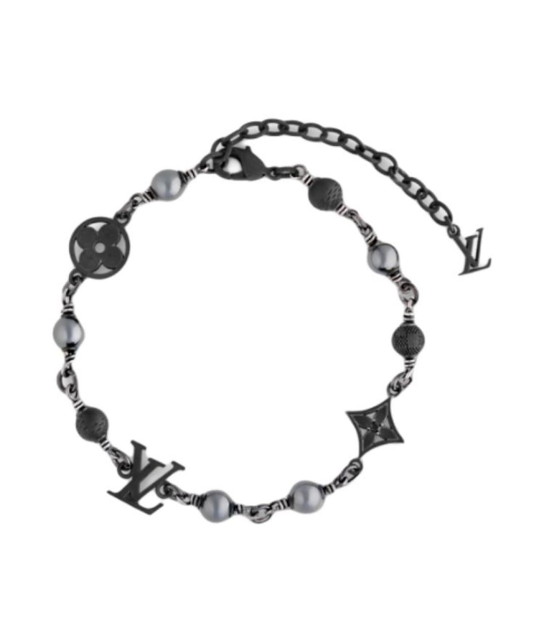 LOUIS VUITTON Черный металлический браслет, фото 2