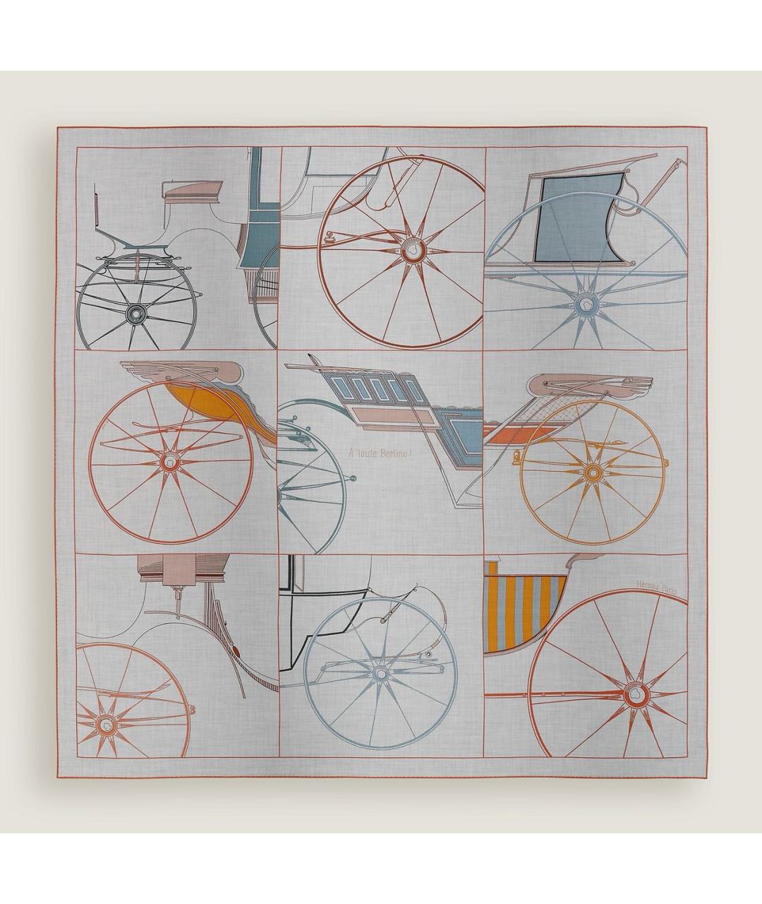 HERMES Серый кашемировый платок, фото 2