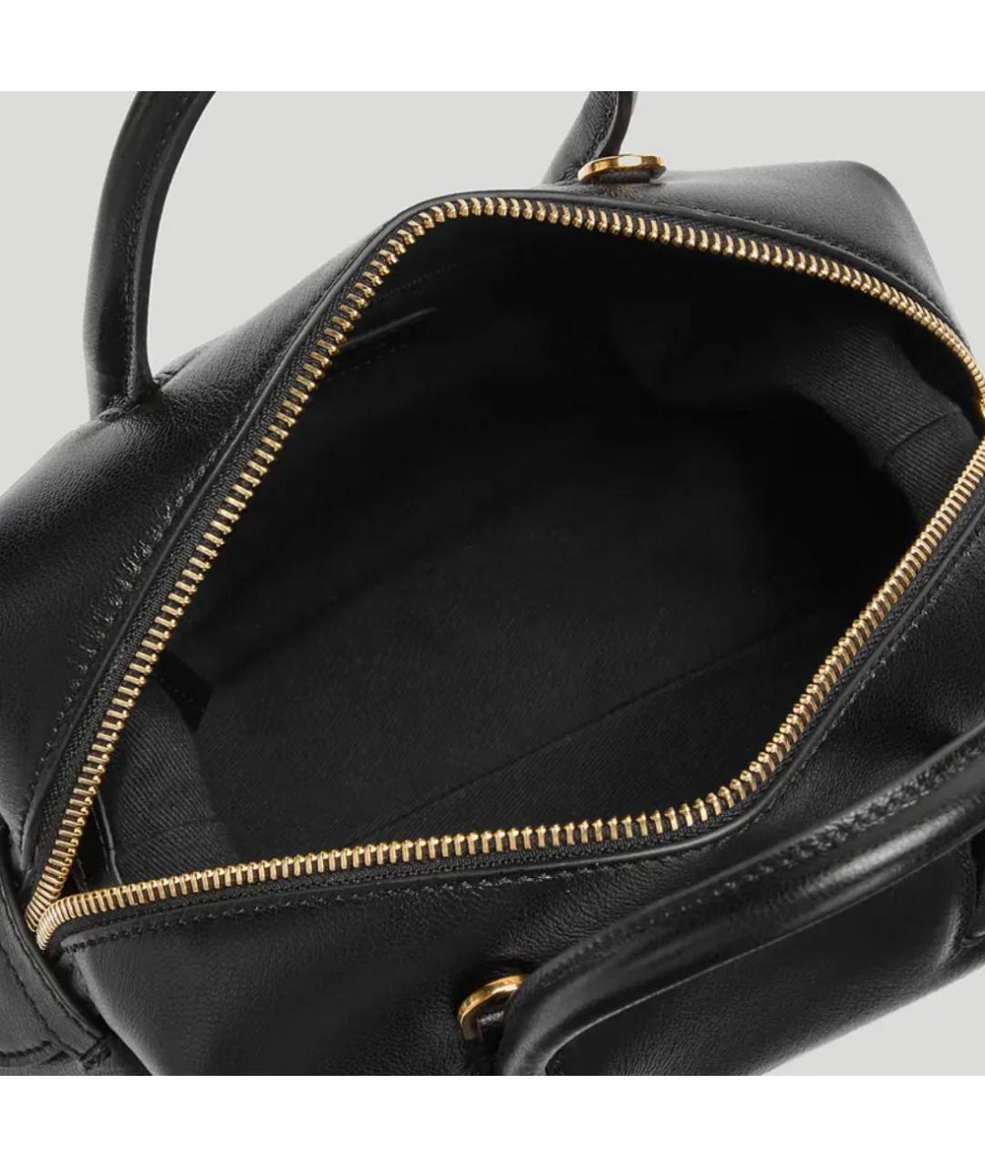 DEMELLIER Черная кожаная сумка с короткими ручками, фото 2