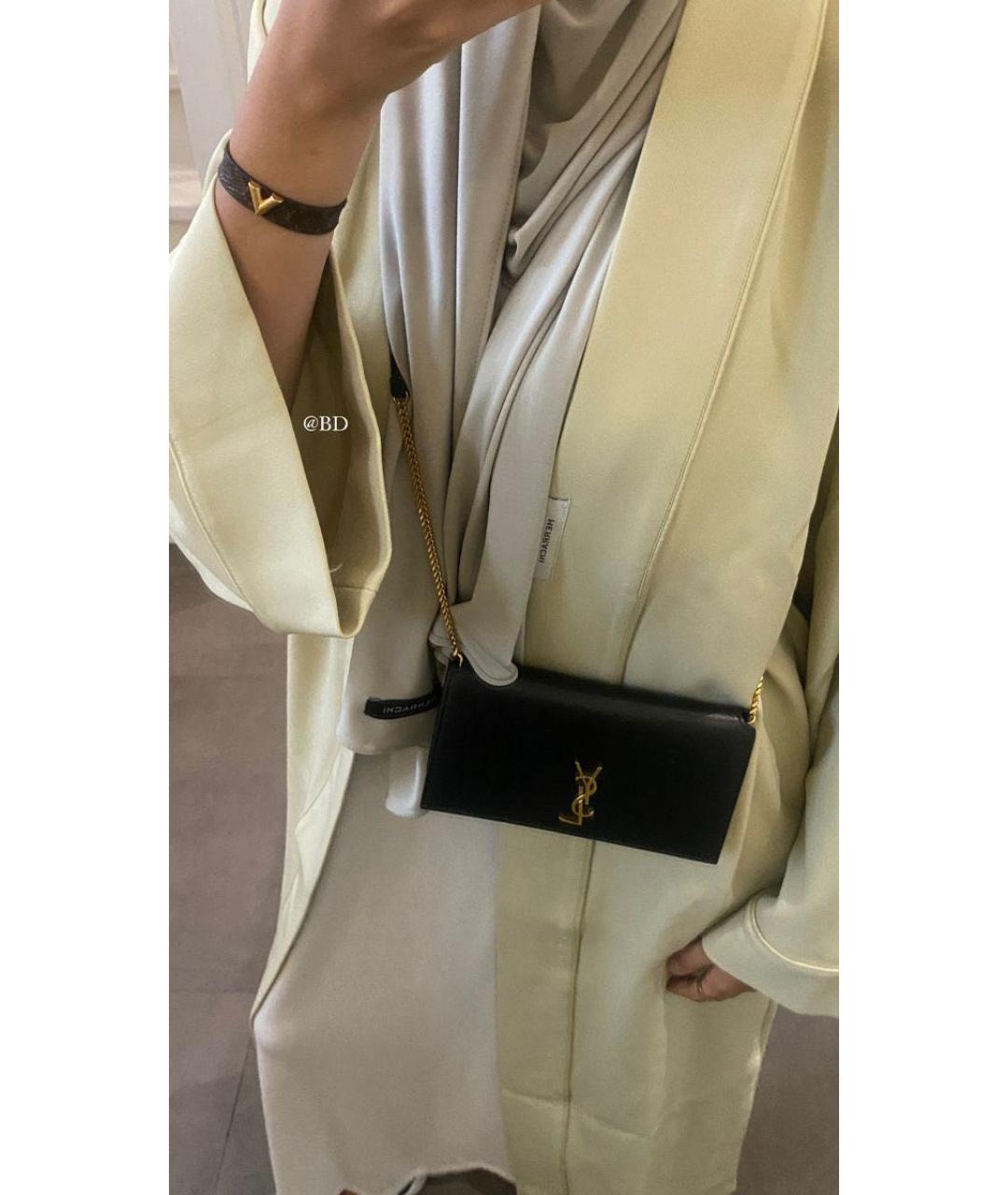 SAINT LAURENT Черная кожаная сумка через плечо, фото 3