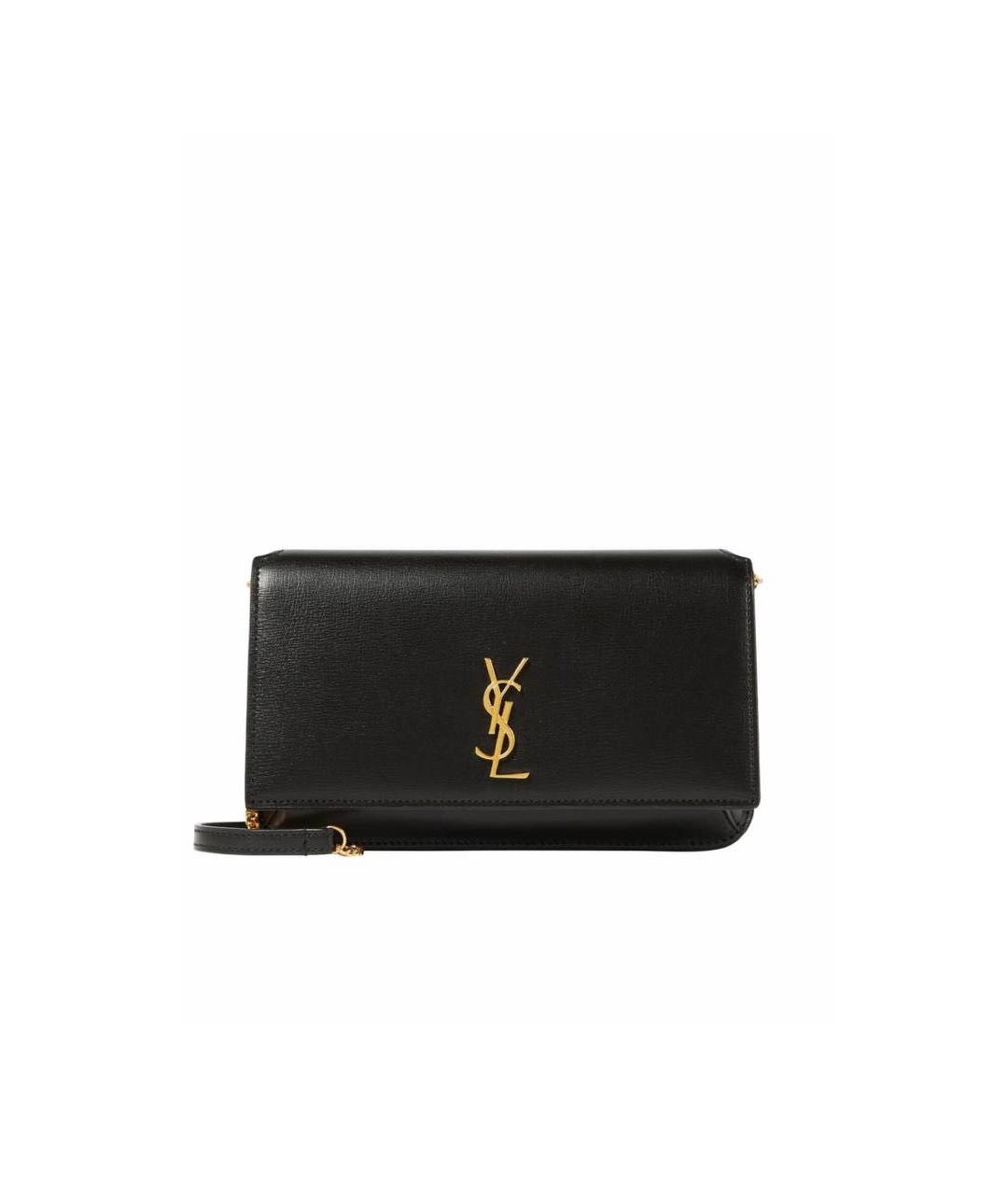 SAINT LAURENT Черная кожаная сумка через плечо, фото 6