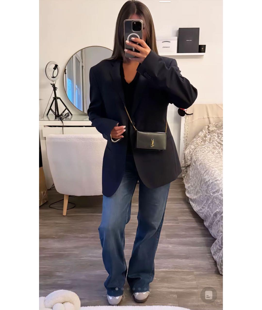 SAINT LAURENT Черная кожаная сумка через плечо, фото 5