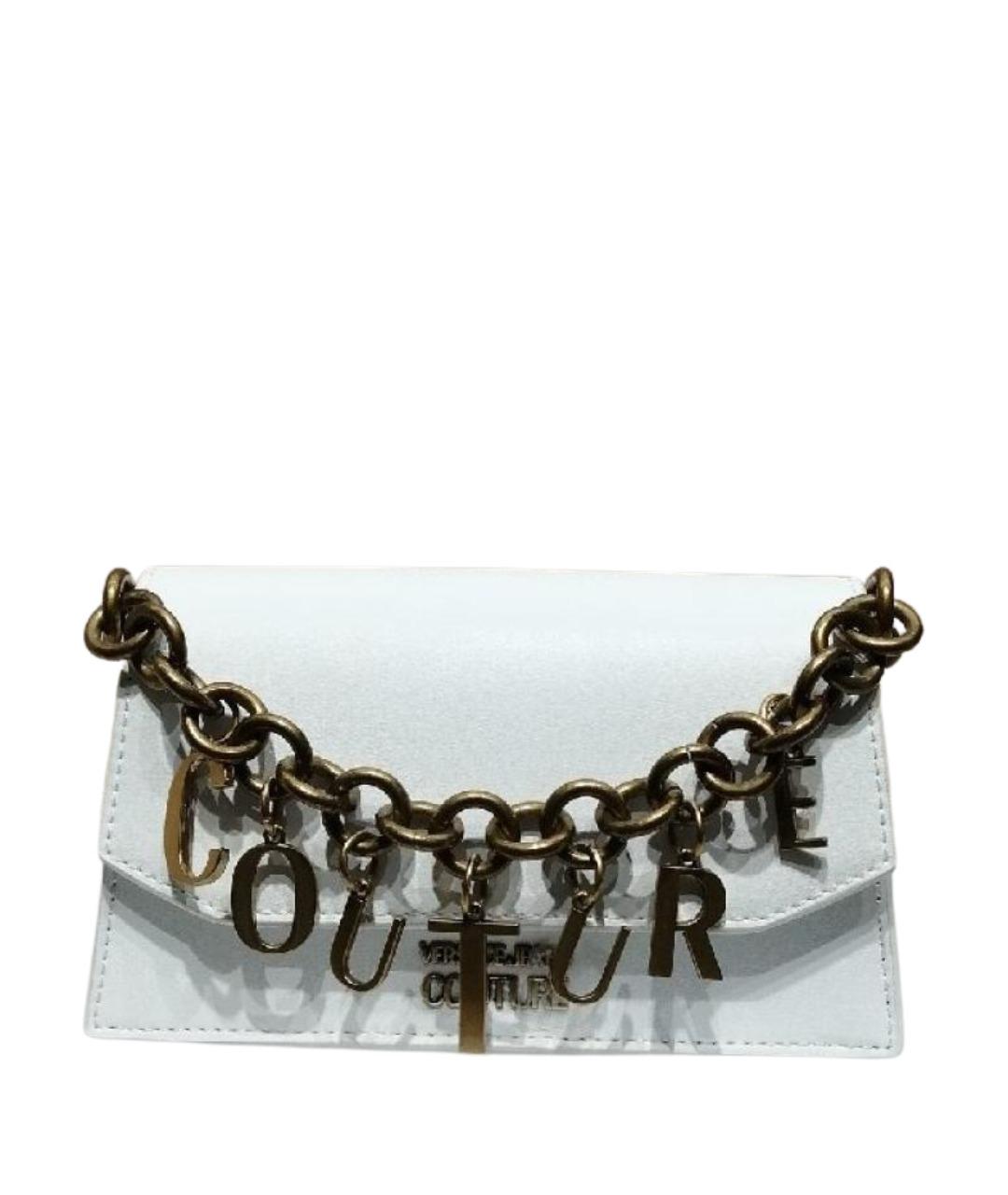 VERSACE JEANS COUTURE Белая кожаная сумка через плечо, фото 1