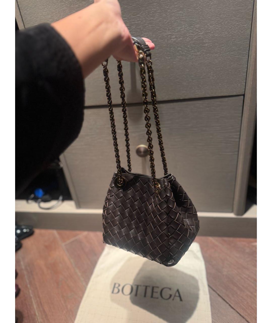BOTTEGA VENETA Коричневая кожаная сумка через плечо, фото 2