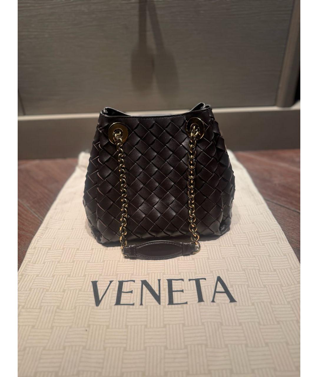 BOTTEGA VENETA Коричневая кожаная сумка через плечо, фото 3