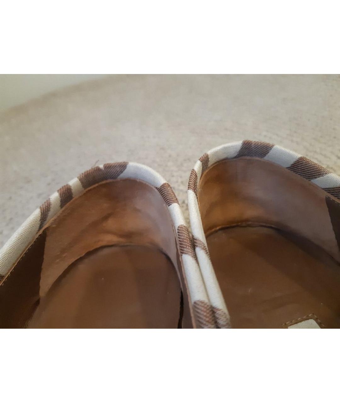 MANOLO BLAHNIK Бежевые текстильные балетки, фото 7