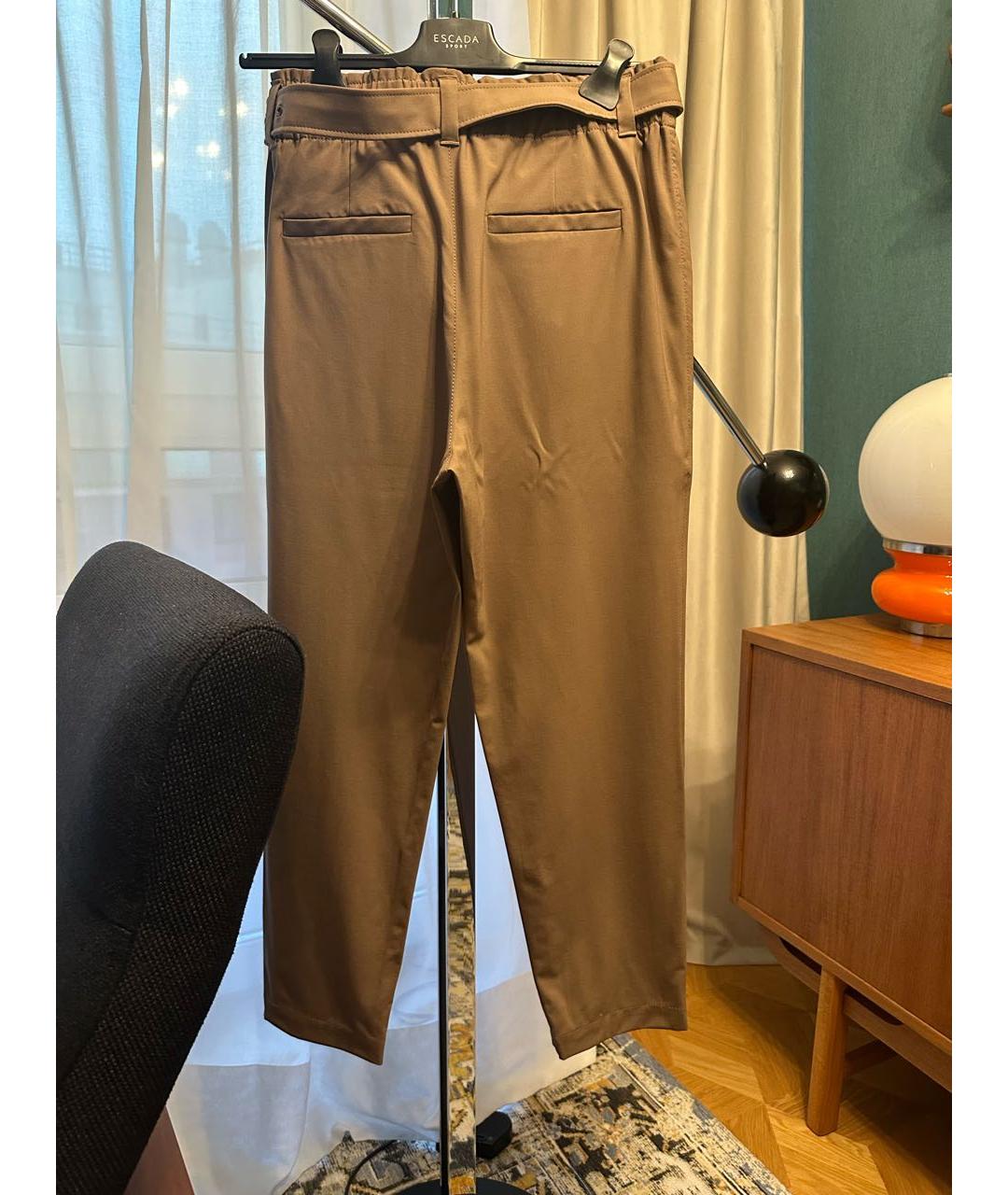 BRUNELLO CUCINELLI Бежевые шерстяные брюки широкие, фото 2