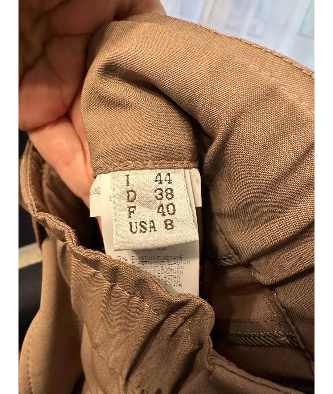 BRUNELLO CUCINELLI Бежевые шерстяные брюки широкие, фото 5