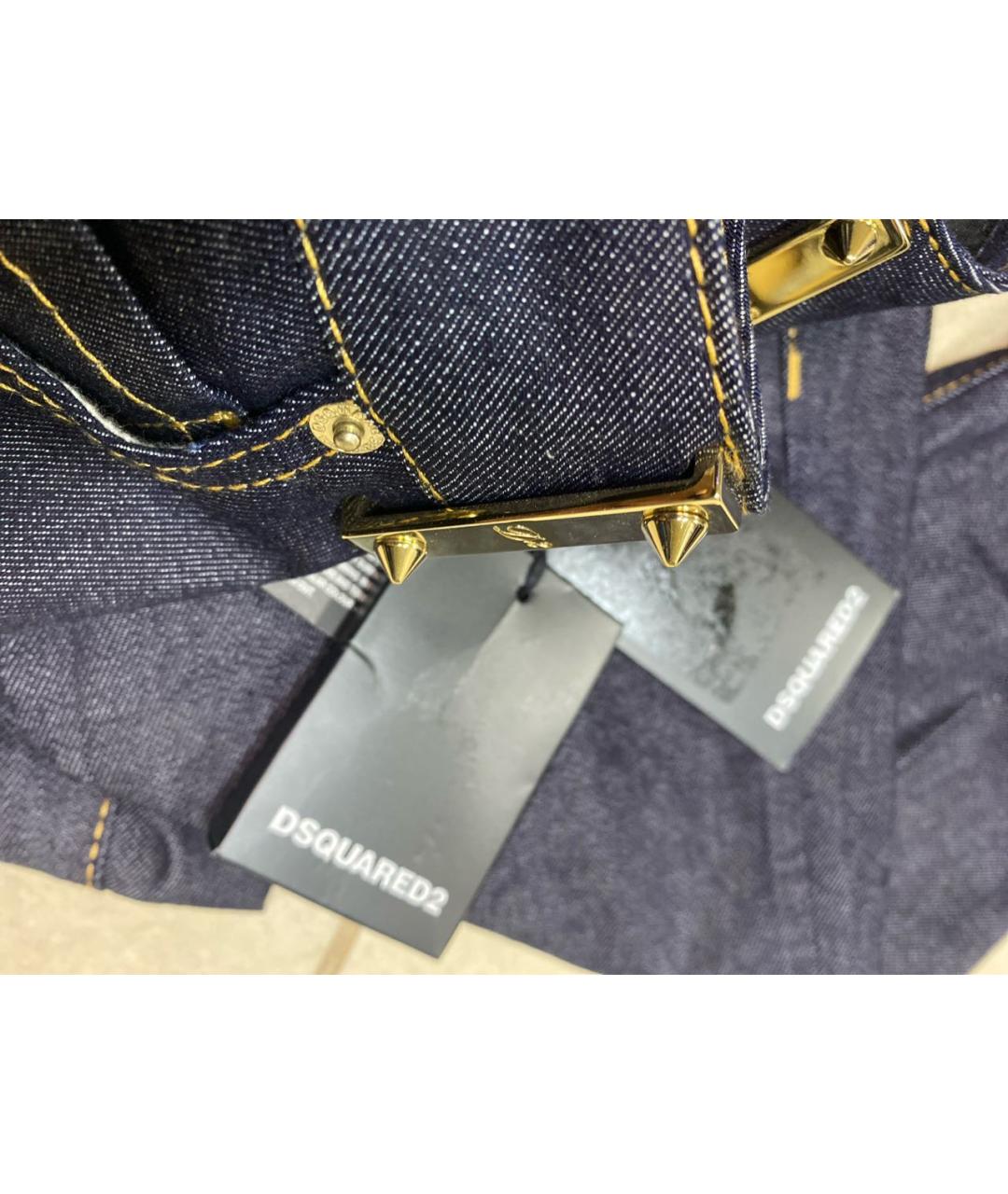 DSQUARED2 Темно-синие хлопко-эластановые джинсы слим, фото 5