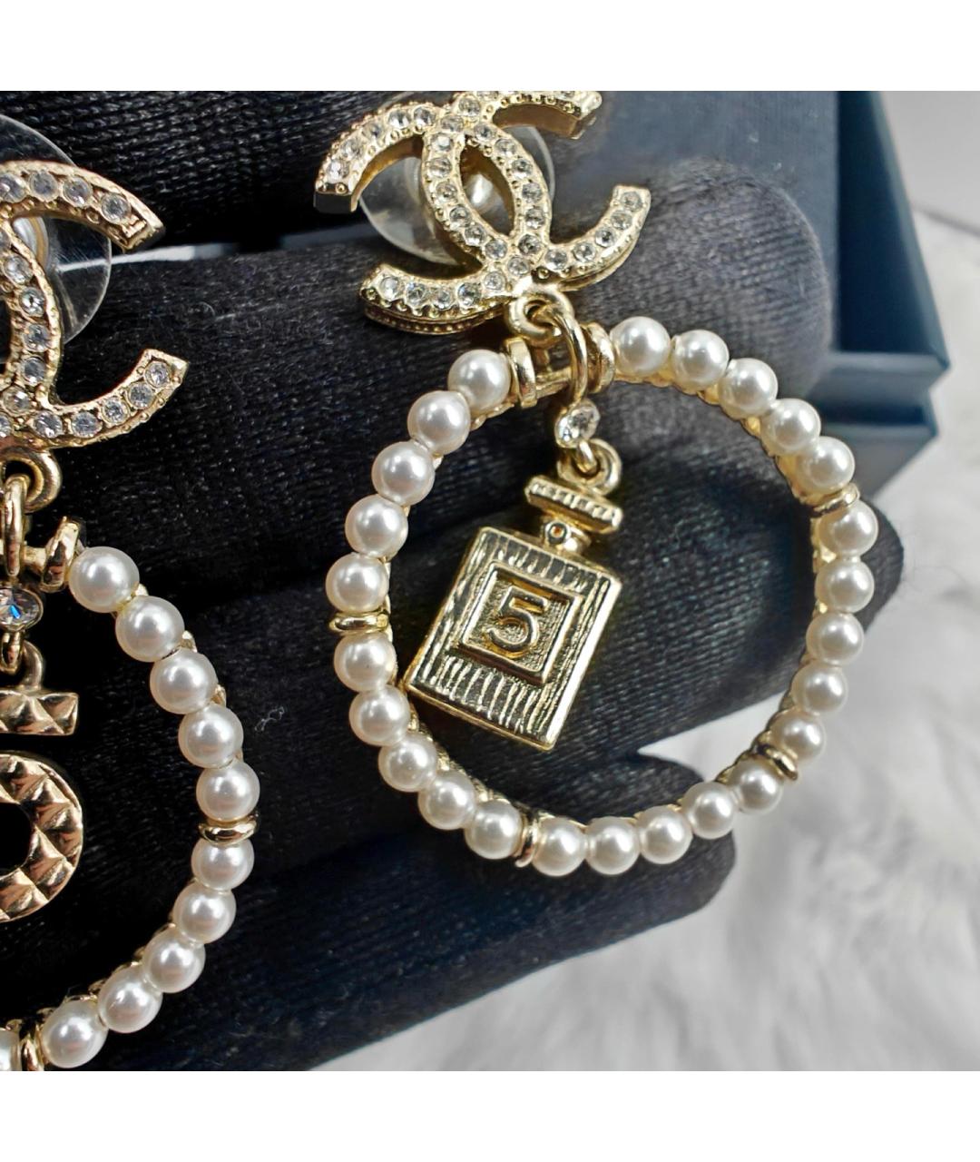 CHANEL Золотые металлические серьги, фото 5