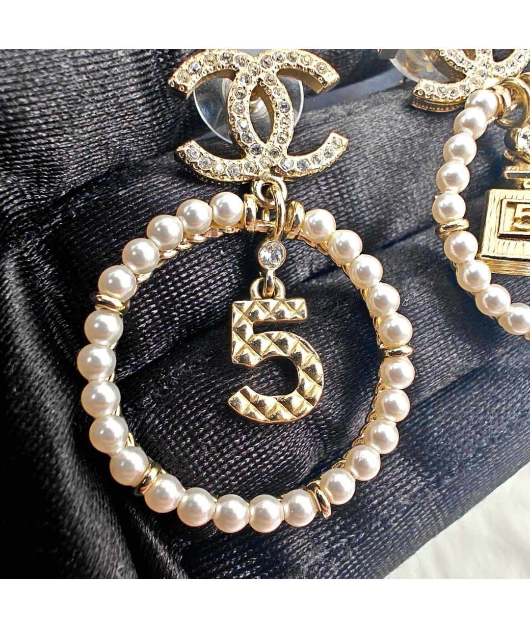 CHANEL Золотые металлические серьги, фото 4