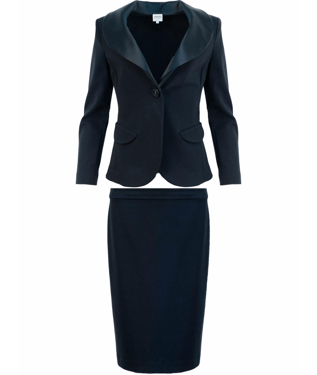 ARMANI COLLEZIONI Черный вискозный костюм с юбками, фото 1