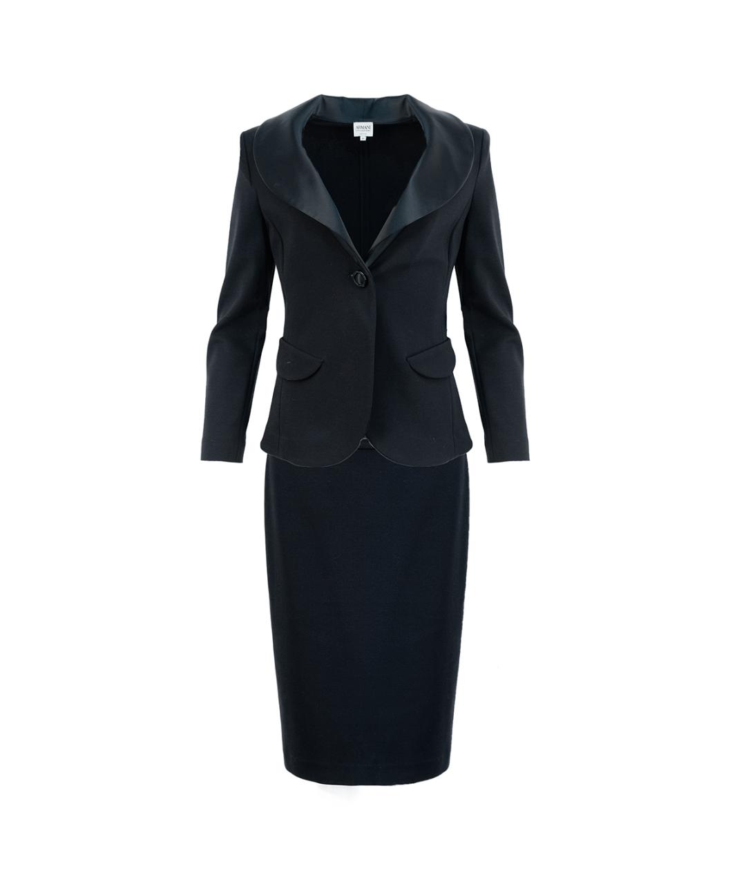 ARMANI COLLEZIONI Черный вискозный костюм с юбками, фото 10