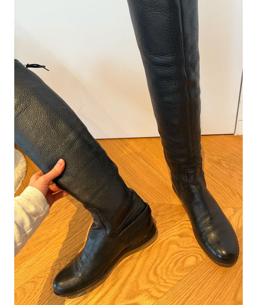 MIU MIU Черные кожаные сапоги, фото 3