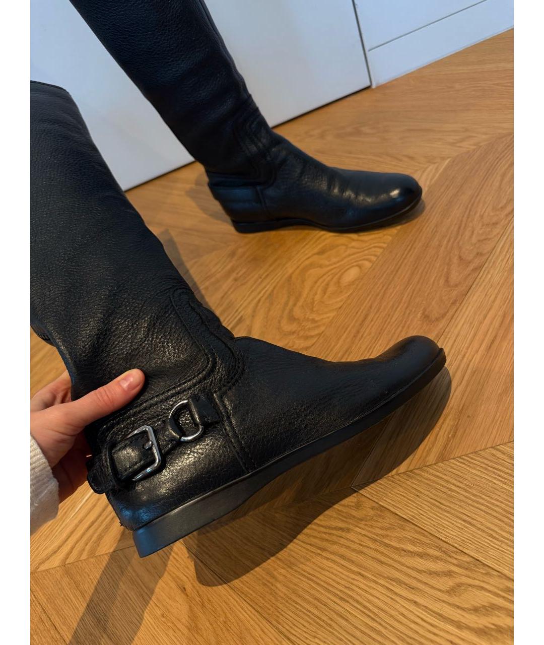 MIU MIU Черные кожаные сапоги, фото 5