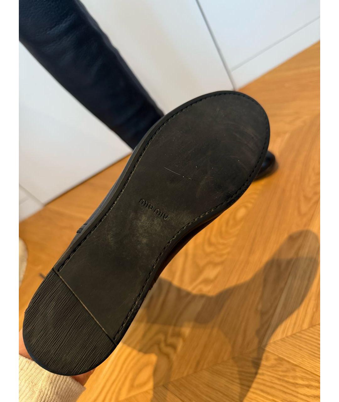 MIU MIU Черные кожаные сапоги, фото 8