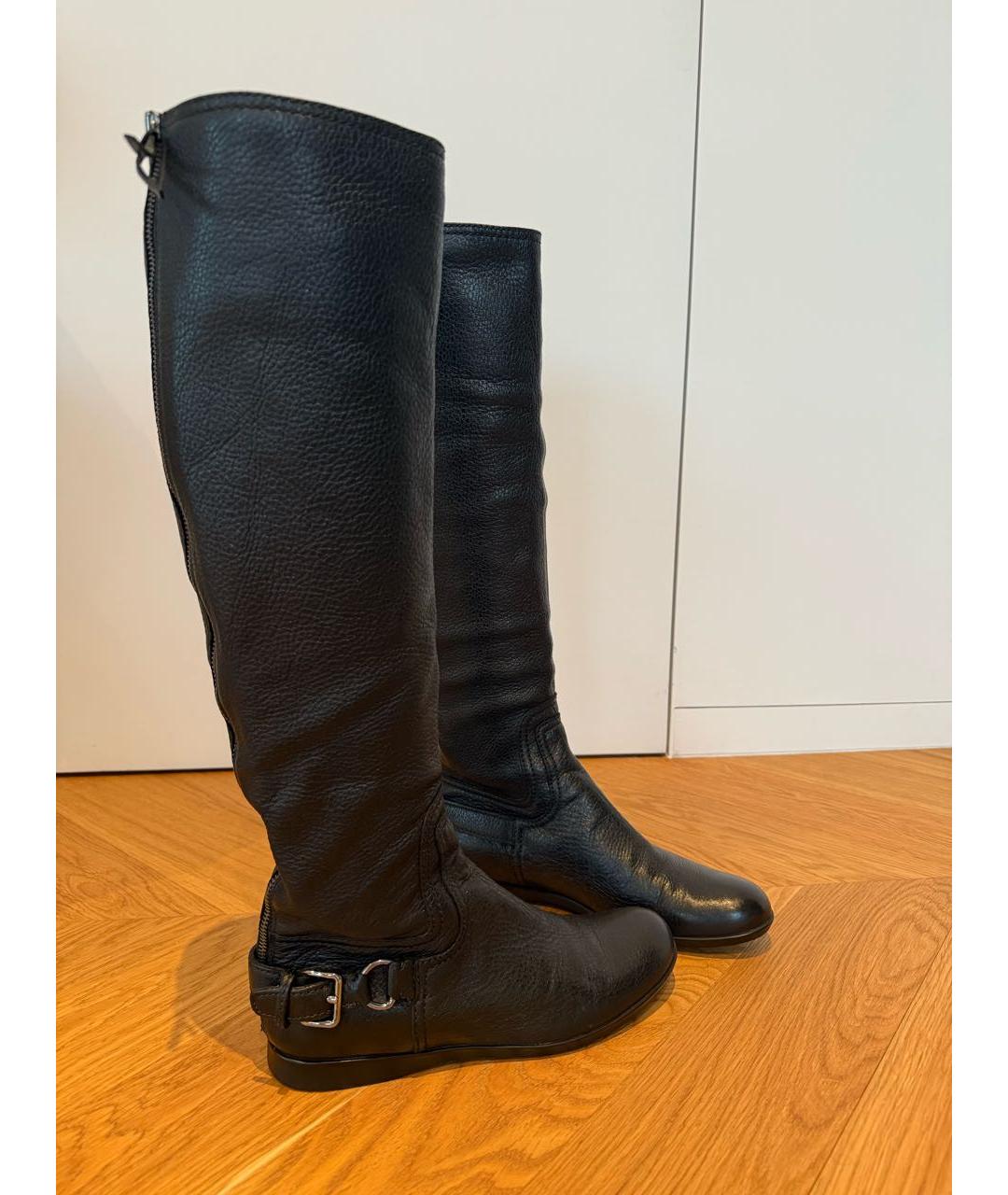 MIU MIU Черные кожаные сапоги, фото 9