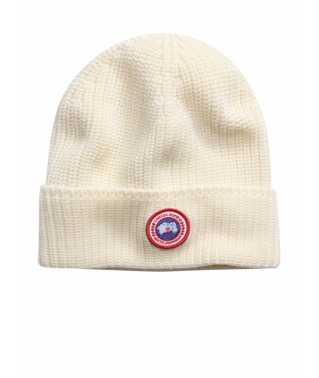 CANADA GOOSE Белая шерстяная шапка, фото 1