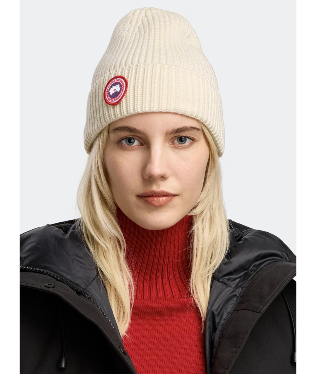 CANADA GOOSE Белая шерстяная шапка, фото 3