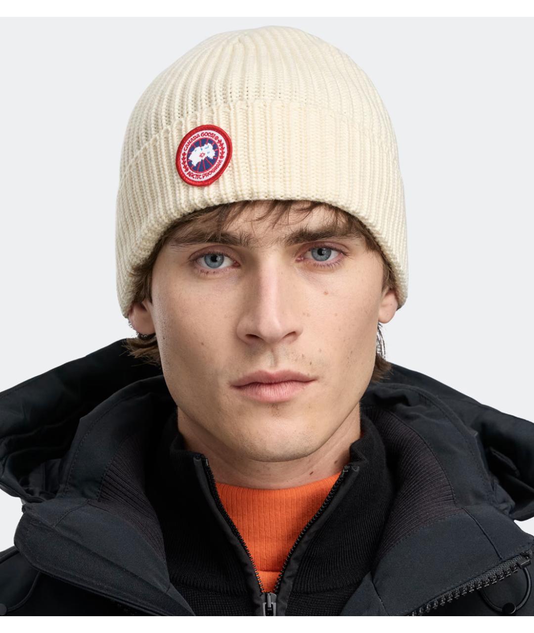 CANADA GOOSE Белая шерстяная шапка, фото 2