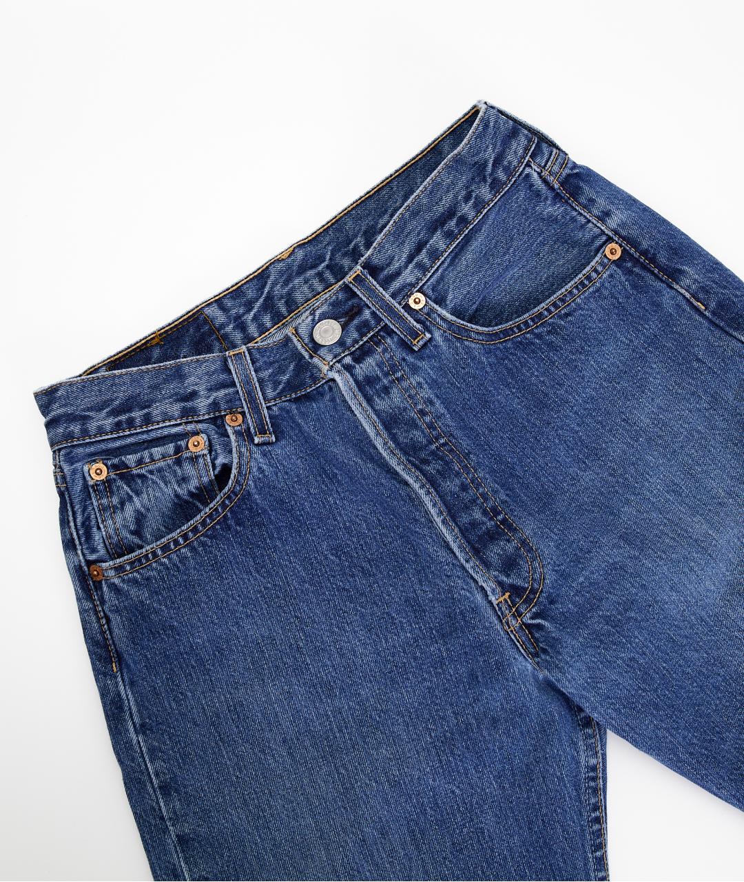 LEVI'S Синие хлопковые прямые джинсы, фото 2