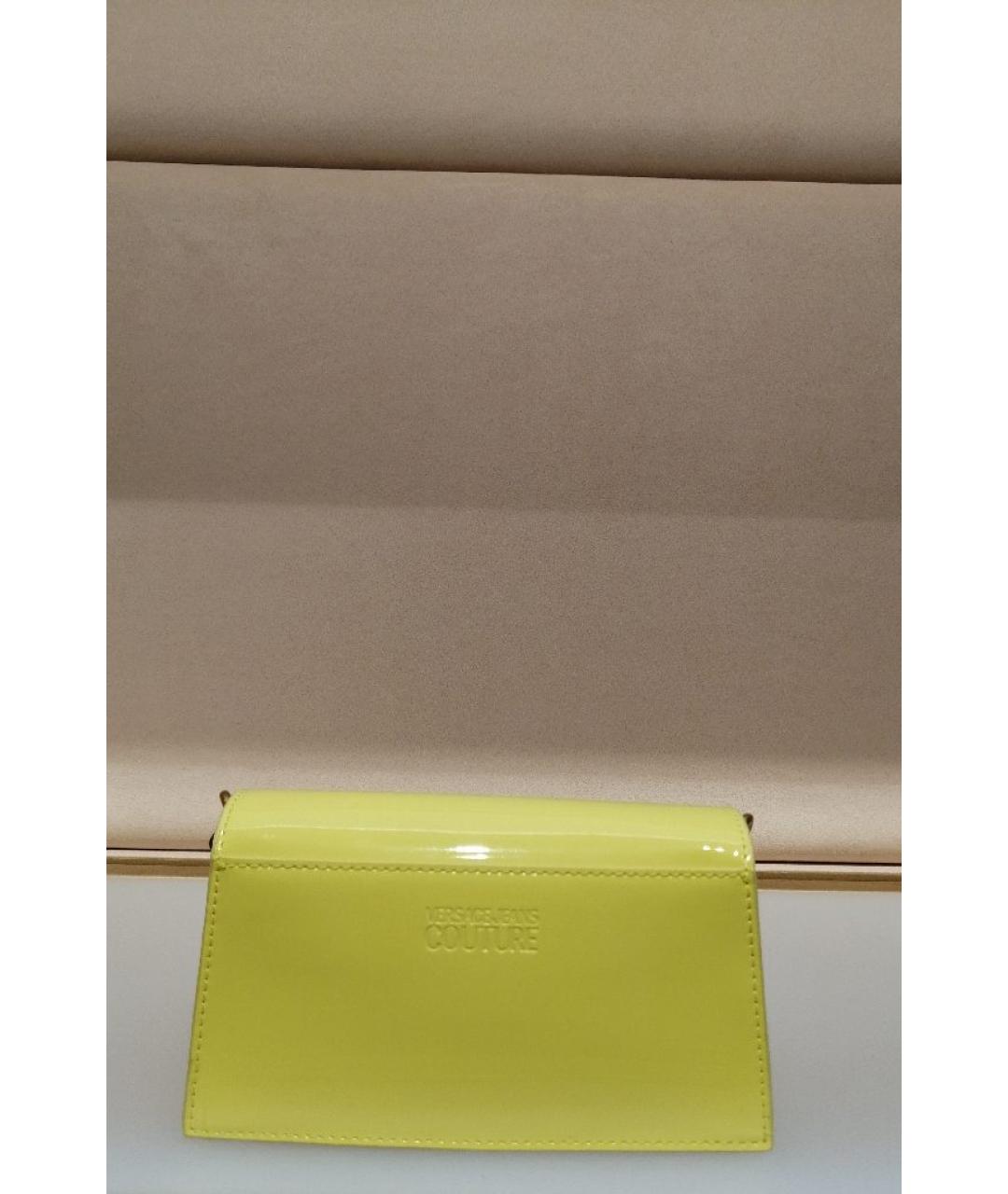 VERSACE JEANS COUTURE Желтая кожаная сумка через плечо, фото 3