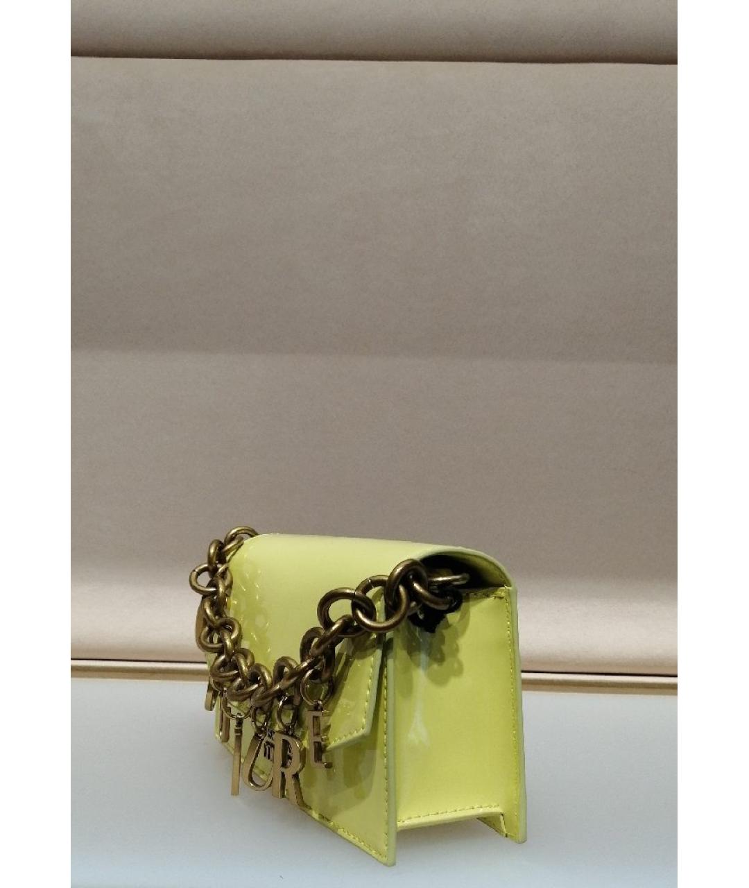 VERSACE JEANS COUTURE Желтая кожаная сумка через плечо, фото 2