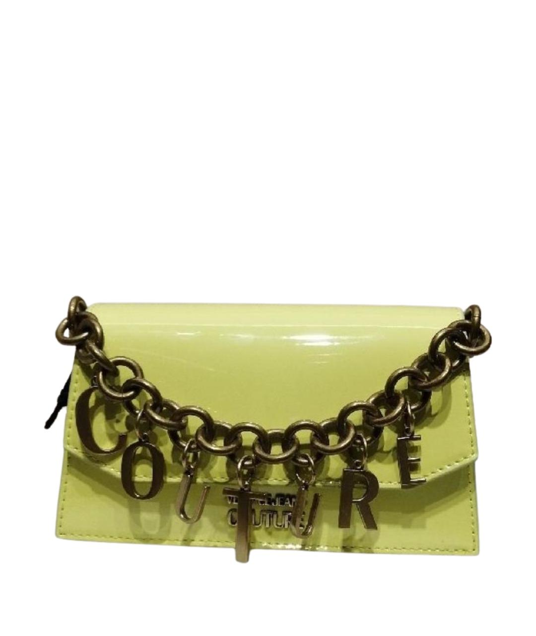 VERSACE JEANS COUTURE Желтая кожаная сумка через плечо, фото 1