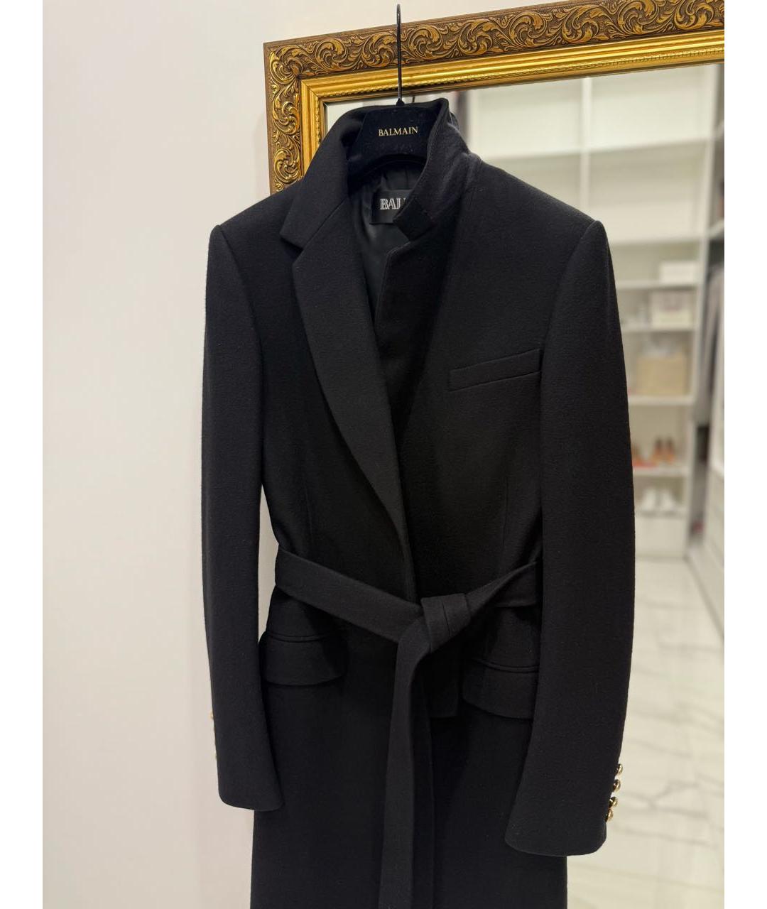 BALMAIN Черное кашемировое пальто, фото 4