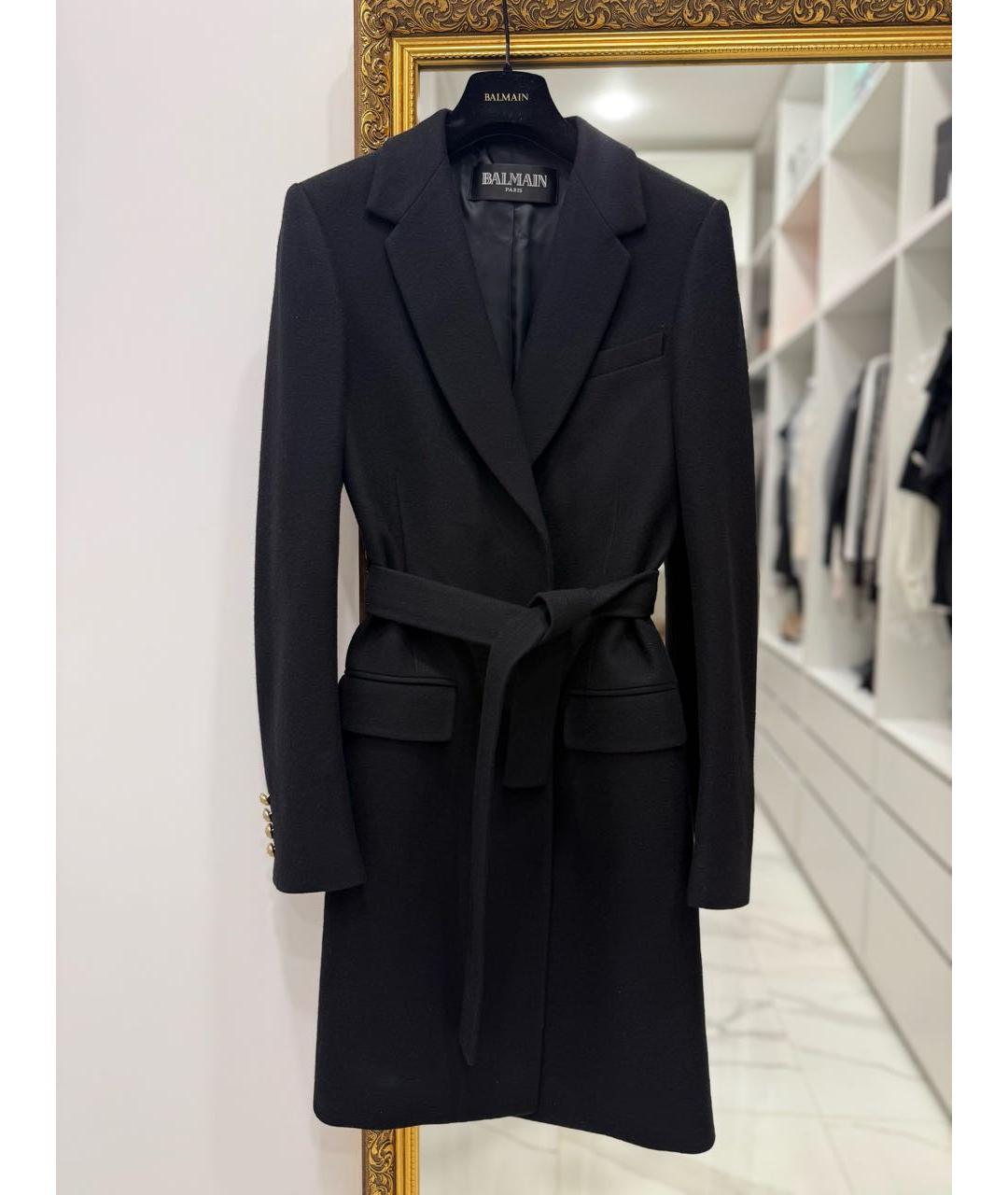 BALMAIN Черное кашемировое пальто, фото 8