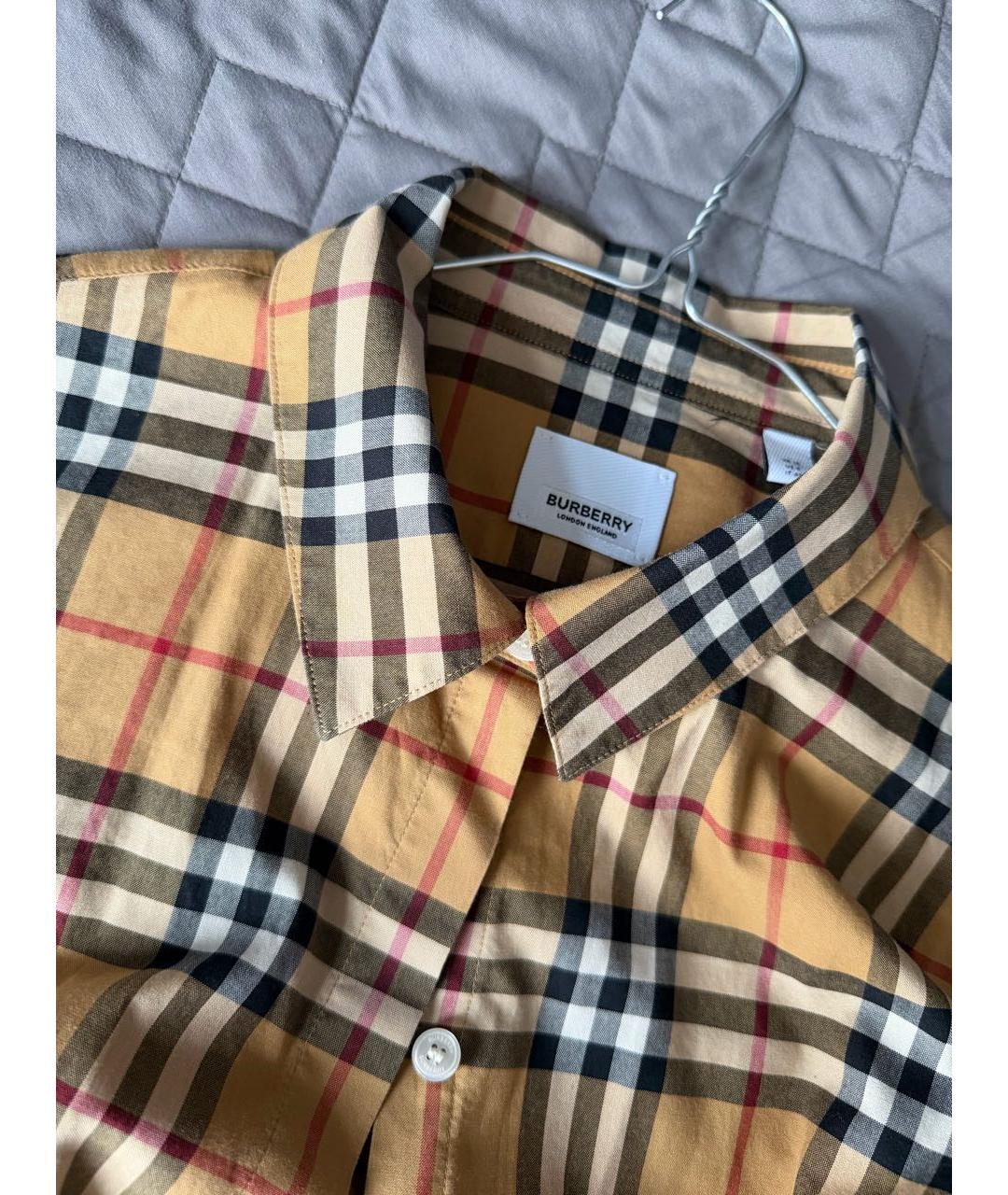 BURBERRY Бежевая хлопковая рубашка, фото 3