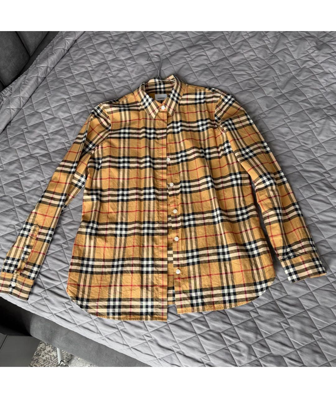 BURBERRY Бежевая хлопковая рубашка, фото 4