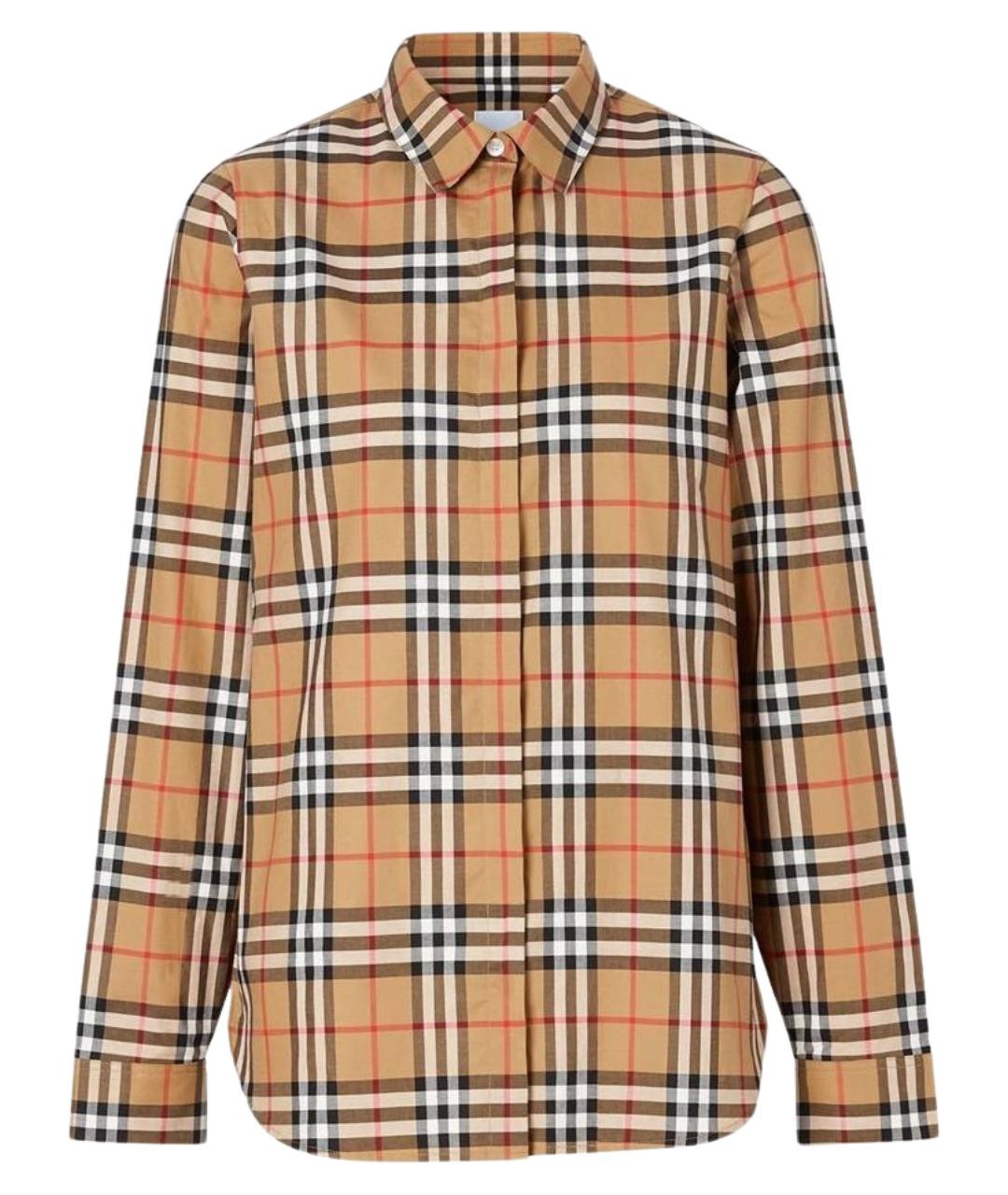 BURBERRY Бежевая хлопковая рубашка, фото 6