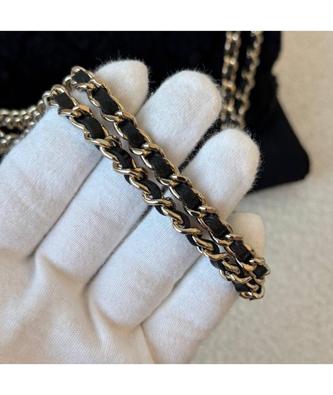 CHANEL Черная меховая сумка через плечо, фото 4